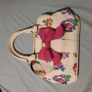 Off white floral purse